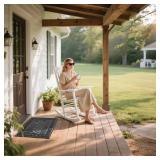 Yimobra Welcome Mat, Heavy Duty Sturdy Door Mats for Home Entrance Outdoor Indoor, Front Doormat for Outside Patio Floor Entry Porch Garage Office, Waterproof, Low Profile, 29.5x17, Black Grey