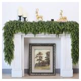 5FT Real Touch Cedar Garland for Fireplace - Artificial Christmas Garlands Realistic Faux Greenery Fake Pine Needles Garland for Holiday,Table, Window,Mantel,Stairs, Home,Indoor Outdoor Decor (2PCS)