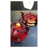 Geetery 2 Pcs 4 to 12 in Wooden Plant Stands Indoor Chinese Oriental Plant Stand for Vase Fishbowl Flower Pot Lamp Redwood Base Vintage Display Rack Decor(8 Inch)