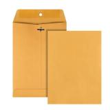 Quality Park 7 x 10 Clasp Envelopes, Clasp and Gummed Closures for Storing or Mailing, 28 lb Kraft Paper, 100 per Box (QUA37868)