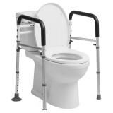 Toilet Safety Rails with Handles  Adjustable and Detachable Toilet Safety Frame, Heavy-Duty Slip-Resistant Support for Seniors and Disabled - Fits Most Toilets