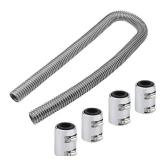 BLACKHORSE-RACING 48\ Stainless Steel Radiator Flexible Coolant Water Hose Kit With Caps Universalin