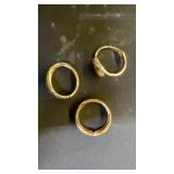 Gold Hoop Bracelet Set with Bag (3pc)