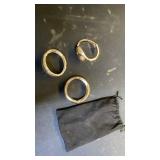 Gold Hoop Bracelet Set with Bag (3pc)