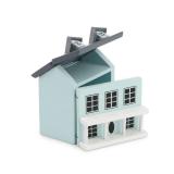 Miniature Cottage for Dollhouse Accessories Desktop Decor Wooden Mini House Storage Decoration Ornament Nice Present for Miniature Lovers (Blue)