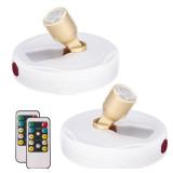 HAMVIDNE LED Spotlight, Battery Powered Picture Lights, Uplighting Indoor, Puck Lights with Remote, Stick Spot Light for Wall Display Picture Dartboard Painting Artwork Accent-2pcs *missing remote*