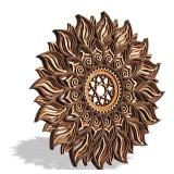 ADDMES 11.8 Inch Sun Wall Decor, Wooden Mandala Wall Art, Hollowed-out Sun Hanging Sign, Multi-layers Lotus Flower Wall Decor, Spiritual Room Decor for Bedroom, Living Room, Farmhouse Decor