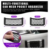 Dickno 24 PCS Car Pocket Phone Net, Universal Seat Side Storage Net Bag with Double Sided Tape, Automotive Frame Storage Net Pocket, Vehicle Interior Organizer for Phone Purse Bag