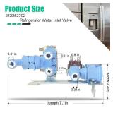 242252702 Refrigerator Water inlet Valve for Frigidaire Kenmore Electrolux Crosley, Fridge Water Valve replacement Parts 240531101 241734301 WV2702 AP5671757 240321801 K-76150, 1 Year Warranty