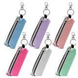 GOCOHHI Chapstick Holder, 6 Pcs Lip Balm Sleeve Pouch Portable Lipstick Holder Bag Clip-on Makeup Travel Accessories Great Stuffers Gift for Women