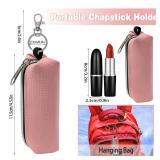 GOCOHHI Chapstick Holder, 6 Pcs Lip Balm Sleeve Pouch Portable Lipstick Holder Bag Clip-on Makeup Travel Accessories Great Stuffers Gift for Women