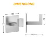 4-Pack Adhesive Hooks for Bathroom or Kitchen, Brushed Nickel Coat Hooks,TowelRobe Hooks, Heavy Duty Stainless Steel Wall Hooks,No Drilling Required,Suitable for Smooth Flat Surfaces