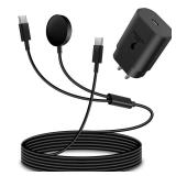 2 in1 Samsung Watch Charger,25W USB C Fast Charger Compatible with Galaxy Watch 8766 Classic5 Pro54 4 classic3Active21 and GalaxyS2524S23 S2221 NoteZ Fold 7(5ft)
