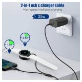 2 in1 Samsung Watch Charger,25W USB C Fast Charger Compatible with Galaxy Watch 8766 Classic5 Pro54 4 classic3Active21 and GalaxyS2524S23 S2221 NoteZ Fold 7(5ft)