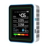 5-in-1 air Quality Monitor, Professional air Quality Detector with CO2 MonitorFormaldehydeTVOCTemperatureHumidity, Suitable for Home, Hotel, Office, car