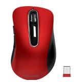 memzuoix 2.4G Wireless Mouse, 1400 DPI Mobile Optical Cordless Mouse with USB Receiver, Portable Computer Mice for Laptop, PC, Desktop, MacBook, 5 Buttons, Red