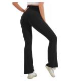 HEGALY Womenfts Maternity Flare Leggings Over The Belly - Casual Pregnancy Yoga Pants with Pockets Buttery Soft Black S
