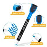 maxtek Magnetic Whiteboard Markers - 12 Count Colorful Fine Tip Dry Erase Markers with Eraser for Kids, Low Odor Thin Markers for Calendar Boards