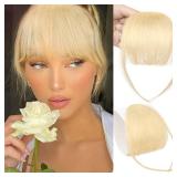 Clip In Bangs 100percent Human Hair Wispy Bangs Hair 613 blonde Brown with Temples Real Human Hair Fake Bangs Extensions For Natural Hair
