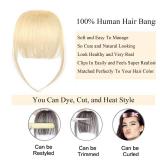 Clip In Bangs 100percent Human Hair Wispy Bangs Hair 613 blonde Brown with Temples Real Human Hair Fake Bangs Extensions For Natural Hair