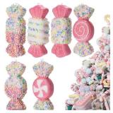 LANGXUN 6pcs Candy Land 2025 Xmas Birthday Party Wedding Suppiles Decoration, Hanging Candy Cane Christmas Tree Décor, Christmas Decorative Hanging Ornaments Crafts