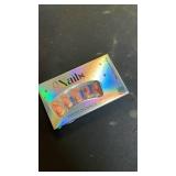 24Pcs Thanksgiving Medium Square False Nails Maple Leaf Press on Nails Fall Leaves Stick on Fingernails Glossy Silver Glitter Acrylic Fake Nail Yellow French Gel Glue on Nail for Coquette Women Girls