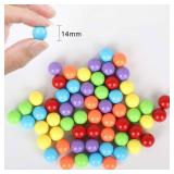 Witlans 80pcs Chinese Checker Game Replacement Balls,8 Colors 14mm Acrylic Balls for Marble Run,Aggravation Game,MarblesTraditional Marbles Games