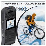 Body Cam, Mini Body Camera Video Recording with Screen, HD 1080P Small Cameras with 180° Rotating Lens Night Vision Motion Detection, Portable Cameras with 32GB SD Card for Vlogging, Law Enforcement