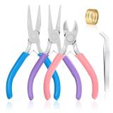 3 Pcs Jewelry Pliers Set - Needle Nose, Round Nose and Wire Cutters for Jewelry Making, Repair and Crafts?Wire Wrapping Beading Crafts Pliers