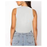 Fallorchid Womenfts Business Button Up Sleeveless Vest Crop Tops V Neck Jacket Waistcoat M