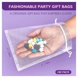 PACKINNO 100pcs White Organza Bags, Sheer Organza Bags 4x6 Inch, Small Mesh Bag Drawstring, Jewelry Gift Bags for Party, Candy, Christmas, Festival, Bathroom Soaps, Makeup