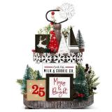 GlikCeil 20 Pcs Christmas Tiered Tray Decor Farmhouse Tier Tray Decorations Rustic Wooden Signs Winter Tiered Tray Decorations Set Decorative Table Signs for Tabletop Shelf Mantel(Classic Style)