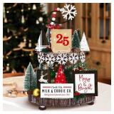GlikCeil 20 Pcs Christmas Tiered Tray Decor Farmhouse Tier Tray Decorations Rustic Wooden Signs Winter Tiered Tray Decorations Set Decorative Table Signs for Tabletop Shelf Mantel(Classic Style)