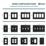 Wall Plate, Duplex Outlet Covers, Matte Black Light Switch Cover - Natural Bamboo Fiber Electrical Outlet Cover Plate Variety of 13 Styles DecoratorDuplexToggleCombo (1 Gang Toggle 4 Pack)