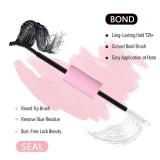 Lash Bond and Seal for Cluster Lashes,2 in 1 Black Cluster Lash Glue Waterproof Long-Lasting,DIY Eyelash Bond Strong Hold,Individual Lash Bond for Self-Application at Home