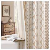 NDDYCU Boho Linen Shower Curtain for Bathroom with Striped Print,72\ W x 72\in L,Beigein