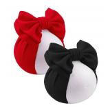 LDDCX Bows for Baby Girls Headband, Newborn Bows Headbands Baby Hair Bows Hairbands Hair Accessories.(FD104) (Red Black)