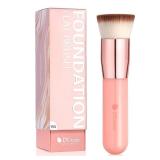 DUcare Flat Top Kabuki Foundation Brush - Premium Makeup Brush for Liquid, Cream, and Powder - Buffing, Blending, and Face,Pink