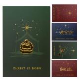 ZICOTO Beautiful Christmas Cards Set of 20 with Religious Designs - Incl. Bulk Envelopes, Matching Stickers And Storage Box - Perfect to Send Warm Holiday Wishes to Friends and Family