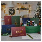 ZICOTO Beautiful Christmas Cards Set of 20 with Religious Designs - Incl. Bulk Envelopes, Matching Stickers And Storage Box - Perfect to Send Warm Holiday Wishes to Friends and Family