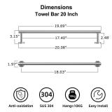 Bath Towel Bar, 20 Inch Towel Racks for Bathroom Wall Mounted, Heavy Duty Bathroom Towel Holder Organizer, Stainless Steel Modern Home Decor Towel Rod, Brushed Nickel
