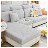 Yoovat Sofa Covers Soothing Home Sofa Covers Sofa Hero Covers Couch Cushion Covers for Dogs Stretch Couch Covers Slipcovers for Couches and Sofas (Wheat-Light Gray,Chaise Cover)
