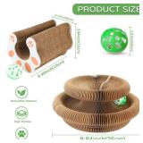 Goosheep Accordion Magic Organ Cat Scratcher Toys for Indoor Cats - Cardboard Cat Scratching Board Ball Scratcher Pad 1 Pack