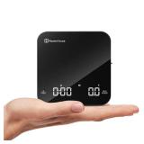 Maestri House Mini Coffee Scale with Timer, USB-C Rechargeable Espresso Scale, 2kg0.1g Accurate Scale for Espresso and Pour-Over Coffee, Portable Digital Kitchen Scale with Auto Timer (BlackandSilver)