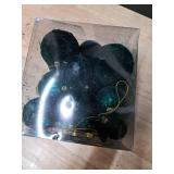 38 Pcs Dark Green Velvet Christmas Ball Ornaments Dark Green Christmas Tree Decorations with Paper Ornaments, Shatterproof Hanging Xmas Décor Set for Office Home Holiday in 3 Sizes(Small Medium Large