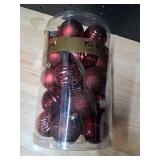 KI Store Burgundy Christmas Balls 34pcs 2.36-Inch Christmas Tree Decoration Ornaments for Xmas Tree Holiday Wreath Garland Decor Ornaments Hooks Included