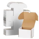 WIFTREY 50 Pack 6x4x4 Small Shipping Boxes, White Corrugated Cardboard Boxes 6 x 4 x 4 for Packaging Small Business, Mailing, Shipping