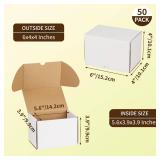 WIFTREY 50 Pack 6x4x4 Small Shipping Boxes, White Corrugated Cardboard Boxes 6 x 4 x 4 for Packaging Small Business, Mailing, Shipping