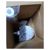 MR.SIGA Toilet Bowl Brush and Holder, Premium Quality, with Solid Handle and Durable Bristles for Bathroom Cleaning, White, 1 Pack