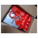 LUIHER Poultry Feeder-25LB no Waste chincken Feeder 6 Ports Large Capacity Galvanized Metal Poultry Feeder with Legs and Lids - Reduces Refilling Frequency Chicken Feeding Equipment for Hen Coop